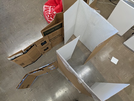 A photo showing the test maze where students test and optimize their code to complete the challenge.