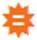 The Wolfram Alpha icon, which looks like an orange 10-pointed star with a white equals sign (two short, stacked horizontal bars) inside.