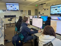 A photo of students working at their lab computers.