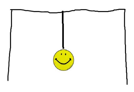 A sketch of a pendulum with one string. A sketch of a pendulum with one string.