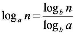 log a n = log b n / log b a