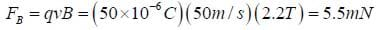 FB = qvB = etc = 5.5mN