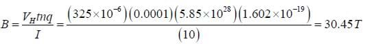 B = VHtnq/I = etc = 30.45T