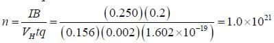 n = IB/VHtq = etc = 1.0 x 10 to the 21st power