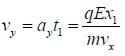 vy = ayt1 = qEx1/mvx