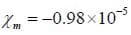 Xm = 0.98 x 10 to the negative 5 power