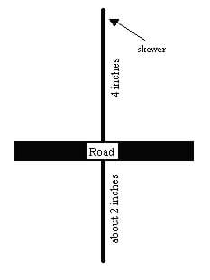 Same line drawing as Figure 8, except that a thick line (road) covers the dashed line.