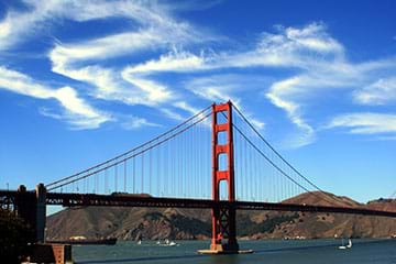 The Golden Gate Bridge.