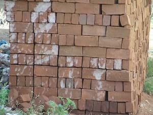 An array of bricks stacked on top of eachother.